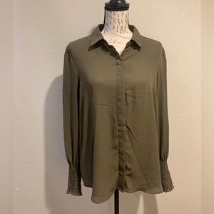 Philosophy Olive Button Down Shirt